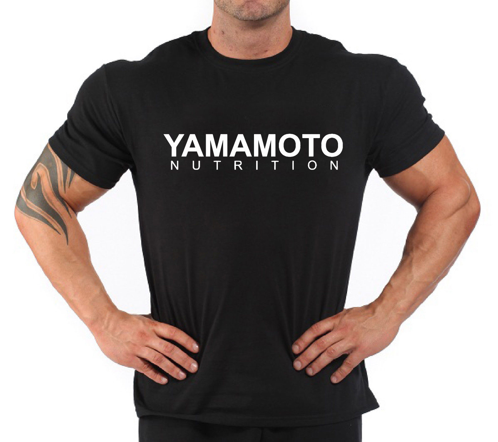 Fitness With Nutrition - Camiseta de ginástica para musculação e