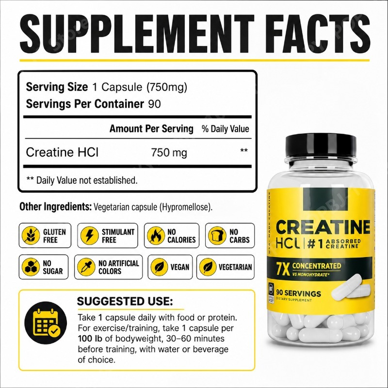 Creatina HCl 750mg 90 Cápsulas - Fitness With Nutrition avaliação e preço